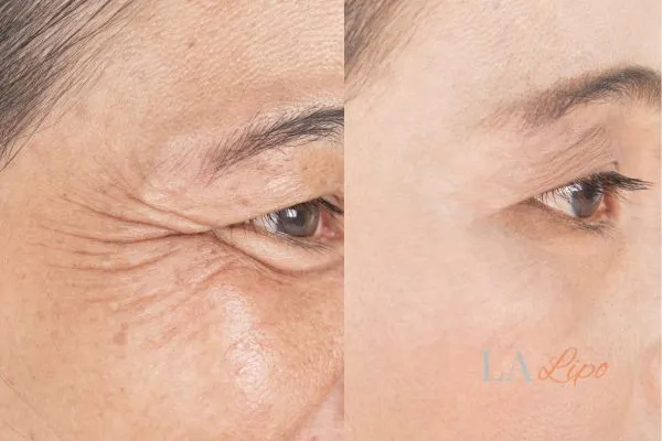 Before and after results of woman - HI-fu wrinkles reduction treatment Berkhamsted